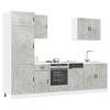 Kitchen Cabinet Set, Kalmar, 7-Piece, Concrete Gray