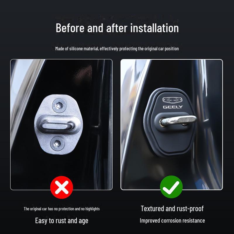 

Geely Emgrand S/GS Xingyue Binyue Panda Galaxy L6 Car Door Lock Buckle Protective Cover Decor. Haoyue L [Set of 4] Silicone Door Lock Cover