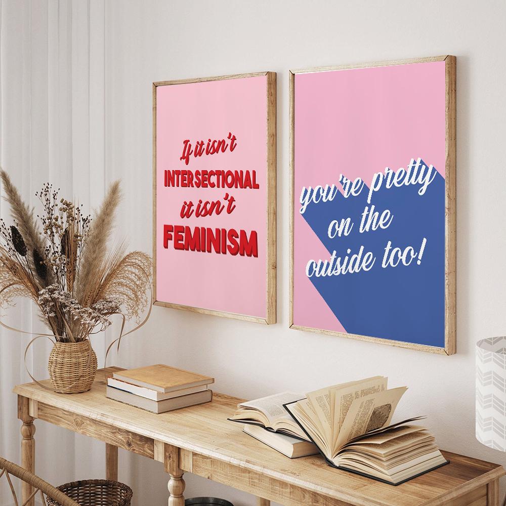 Fashion Modern Quote Typography Art Poster Print Patriarchy Pink Canvas Painting Room Home Decor Young Girl Female Dormitory