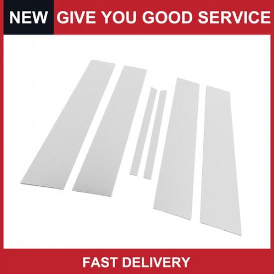 Pack of 6 For Toyota Camry 2006-2011 Door Pillar Window Trim Chrome Silver Tone