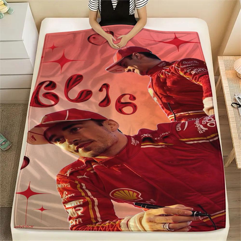1PC Charles Leclerc Patterned Flannel Blanket Suitable For All Seasons for Home Decor Warmth and Comfort Gifts Holiday Present