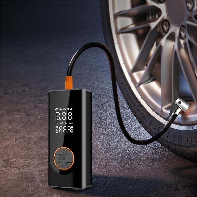 Tire Inflator Portable Air Compressor, 6000mAh Portable Air Pumps, Accurate Pressure LCD Display,Car Bike