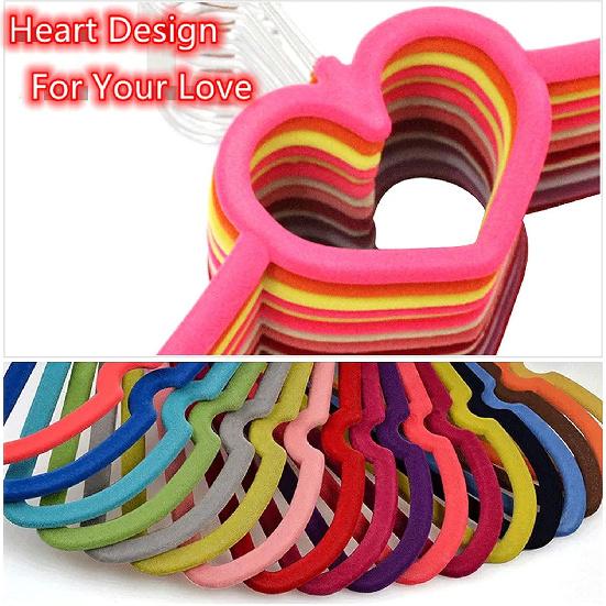 JYCCH Velvet Hangers (50-Pack) -Non-Slip- Ultra Thin Space Saving-Strong Hook Heart Shaped-Flocking Clothes Hangers for Abaya, Coats, Pants,Wine red