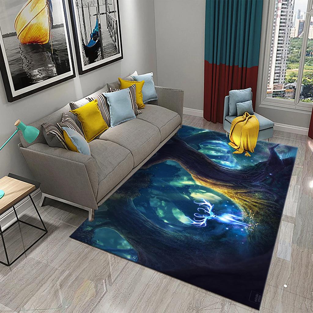 3D Forest Magical Creature Carpet for Home Decor Carpet Living Room Kids Bedroom Doormat Floor Mat Carpet Bathroom Anti Slip Rug