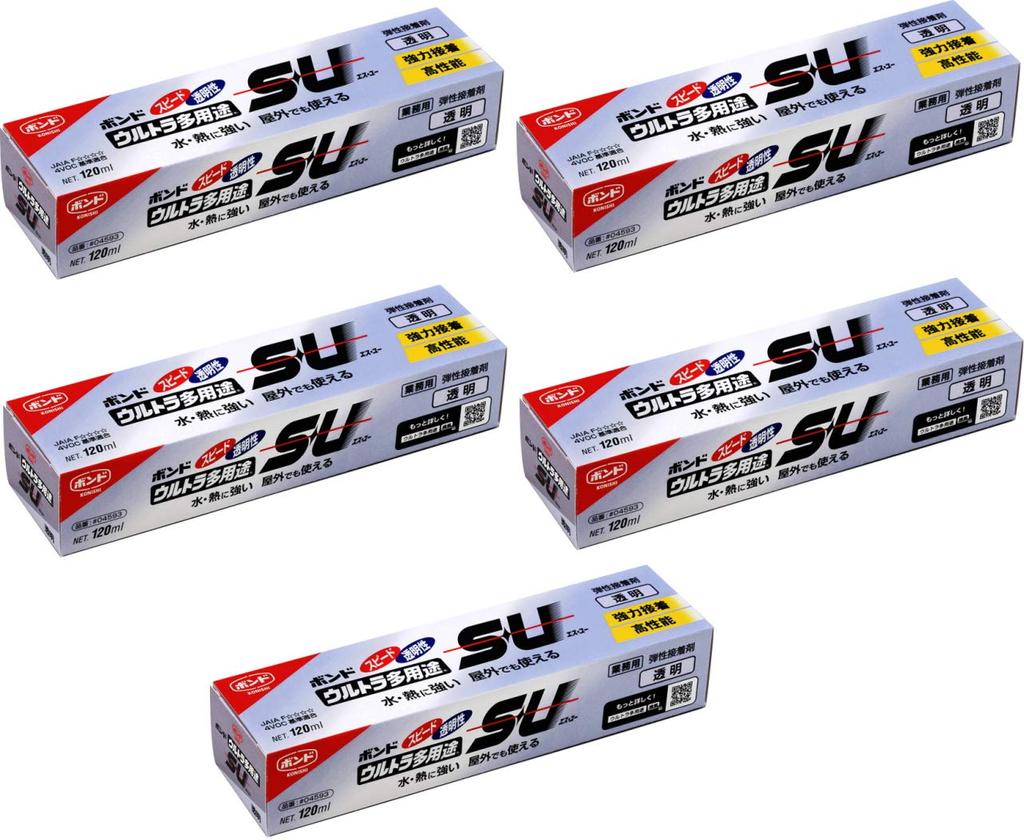 Konishi Bond Ultra 120ml 5 Super Strong Professional Strong High Speedy Multi-Purpose S/U Clear, #04593, Bottles, Adhesive, Grade, Elastic,