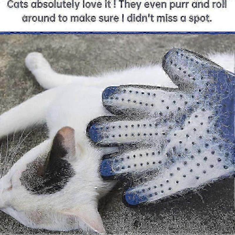 [upgraded 2-in-1 Blue Pet Grooming Glove, Xqday Dog And Cat Hair Remover Mitt With
