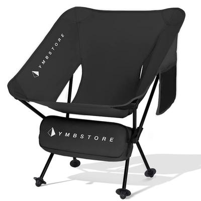 Outdoor Chair Camping Chair Folding Hiking Compact Ultra Light Climbing [YMB STORE] (Black)