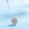 Lover Valentine's Day White Gold Girl Birthday Gift 1CT Moissanite Diamond Women Wedding Platinum Sunflower Necklaces