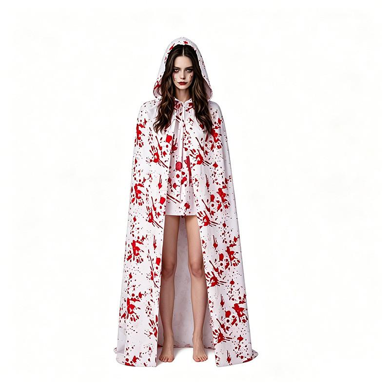Halloween Costume Cloak For Kids Adults With Bloodstain Effect For Party Cosplay