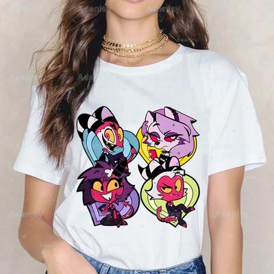 Cartoons Helluva Boss T-shirts Women Summer Graphic Tees Funny Shirts For Woman Tshirts Crew Neck Harajuku Tops