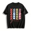 Valentine's Day XOXO Y'all Print Casual Crew Neck T-Shirt Pure Cotton T-shirt