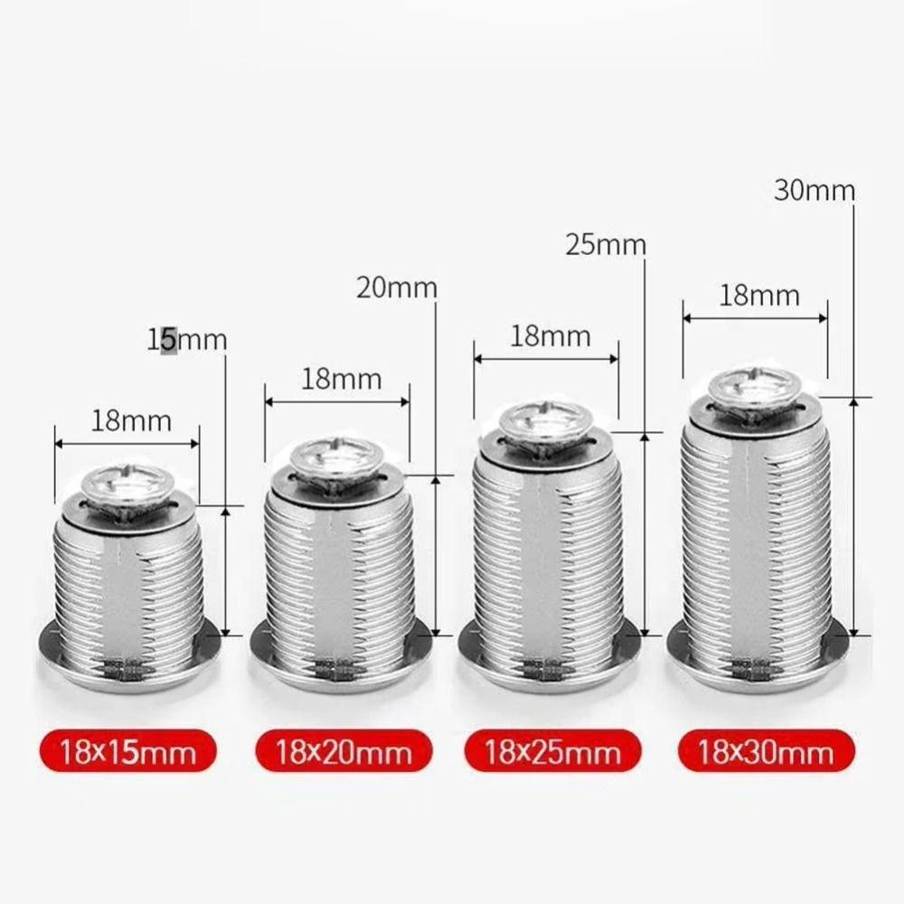 16/20/25/30mm Zinc Alloy Security Lock Set with 2 Key Drawer Lock Durable Cam Locks