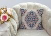 Marokkanische Damast Kissenhülle Marineblau Terrakotta Blumendruck Ethnisch Bohème Kissenhülle für Sofa Bett Couch Rustikale Wohnkultur