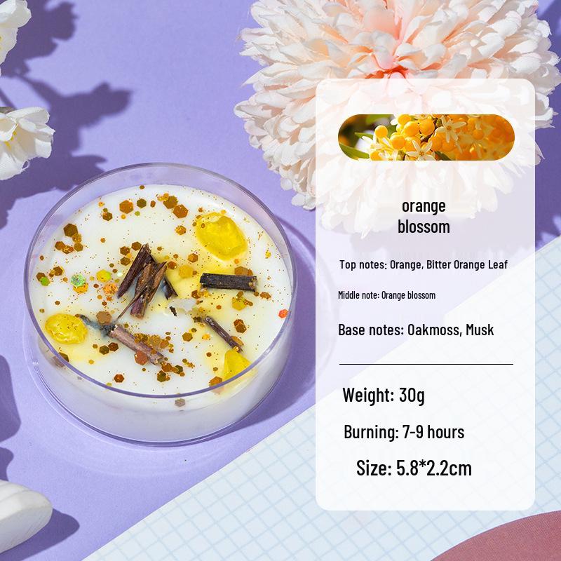 Scented Soy Wax Candles with Dried Flowers and Glitter - Crystal Shell Collection Gift Set