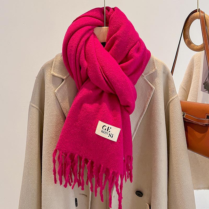 Haze blue imitation cashmere scarf women's new winter atmosphere scarf couple student men's shawl