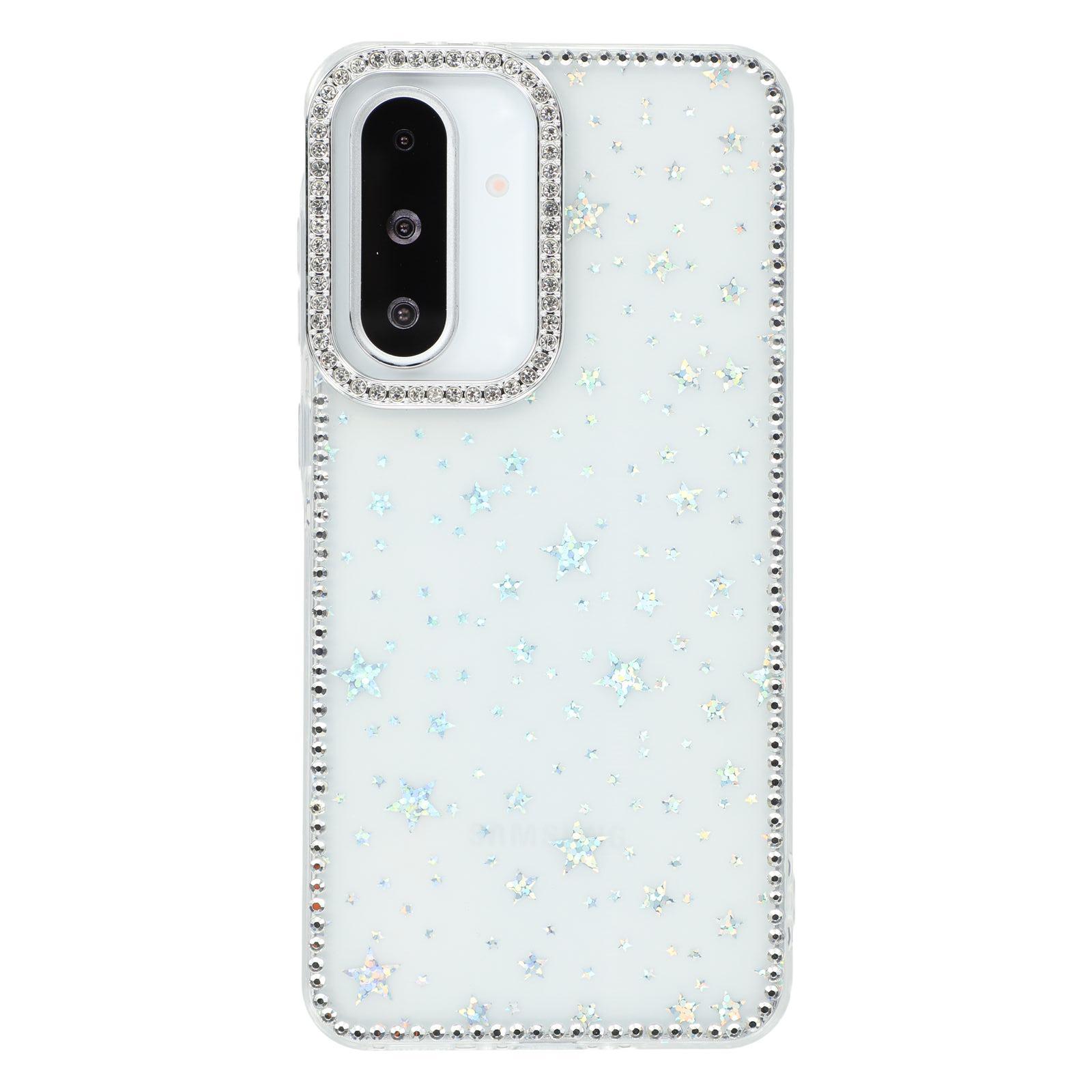 

For Samsung Galaxy A36 5G/A56 5G Case Rhinestone Edge Glitter Back TPU+PC IMD Phone Cover Starry Transparent