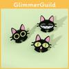 Cartoon Cat Brooch Pin Funny Black Cat Metal Badge Alloy Oil Drop Bag Accessory