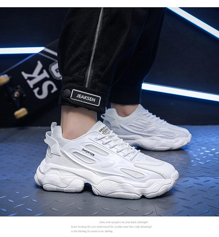 Men's Fashion Lace Up Thick Sports Shoes Customized High Quality Anti Slip and Breathable Sports Shoes  Men's Shoes 2024