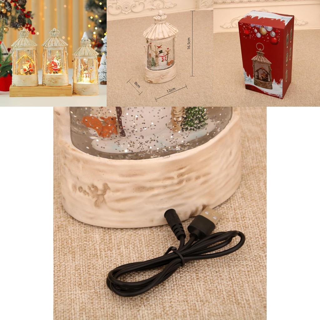 Christmas Crystal Music Box With Snowman Scene For Festive Tabletop Ornament