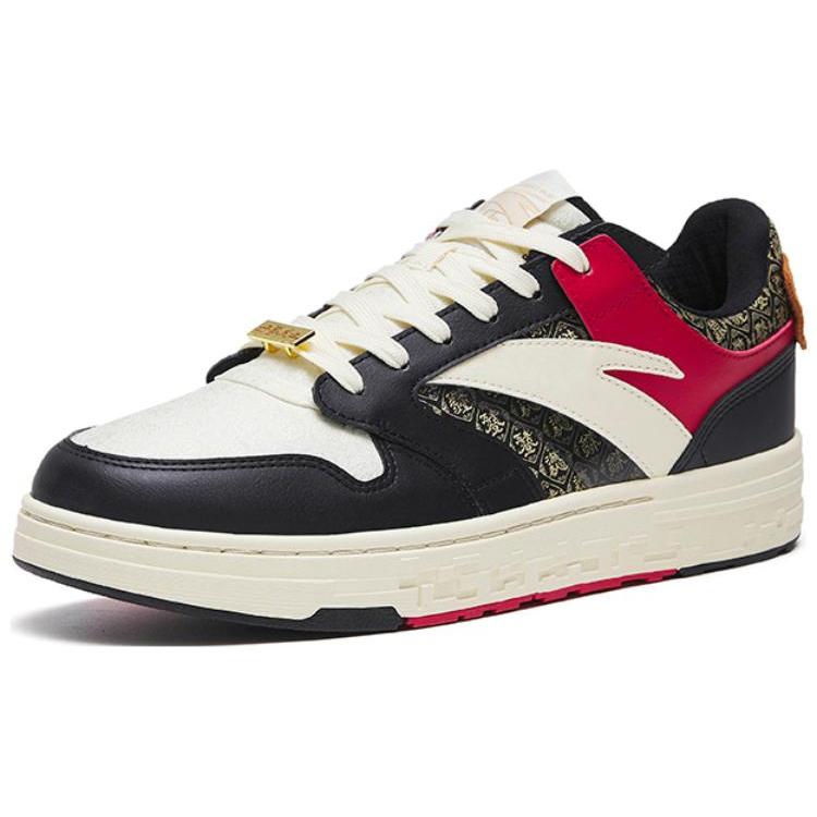 New Anta Street Naughty Slip Resistant Cushioning Abrasion Resistant Low Top Skateboard Shoes Black White 112318051-6