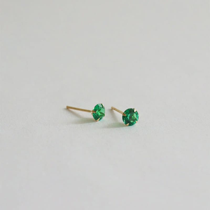 modernlike 14k green cubic zirconia earrings