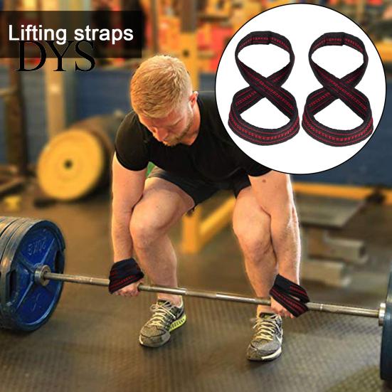 Non-slip Lifting Straps 2Pcs Figure 8 Strap Men Women Anti-Slip Weightlifting Grip Band Fitness Wrist Bands Bodybuilding Powerlifting Strength