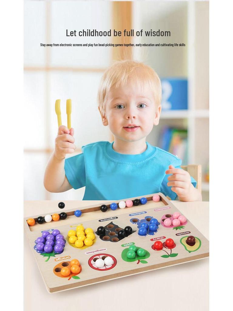 Kindergarten Sinnes-Perlen-Sortier- und Auffädelspielzeug zum Farbenlernen und für die kognitive Entwicklung
