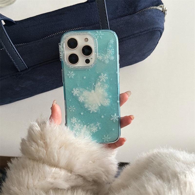 

Translucent Blue 3D Rhinestone Bow Phone Case for iPhone Pro Max 17/16/15/14 15 Pro Max