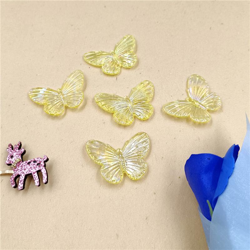 30Pcs 40*30mm Laser Color Single Hole Butterfly Pendant Creative AB Color Beads DIY Accessories for Jewelry Making