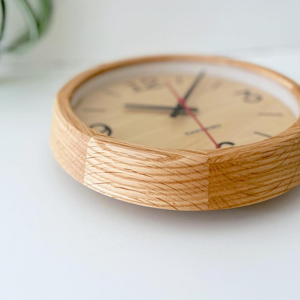 KATOMOKU Muku Clock 20 Oak Wall Continuous Second 20cm km-136OARCS Clock, Hand, (SKP Radio-Controlled Clock)