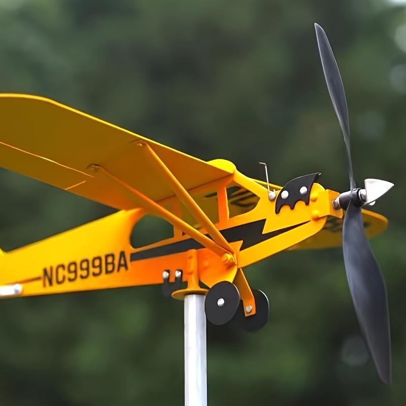 Girello Creativo Bussola Direzione Vento Tubo Aereo Girello Mulino a Vento 3D Decorazione Giardino Esterno Mulino a Vento in Metallo