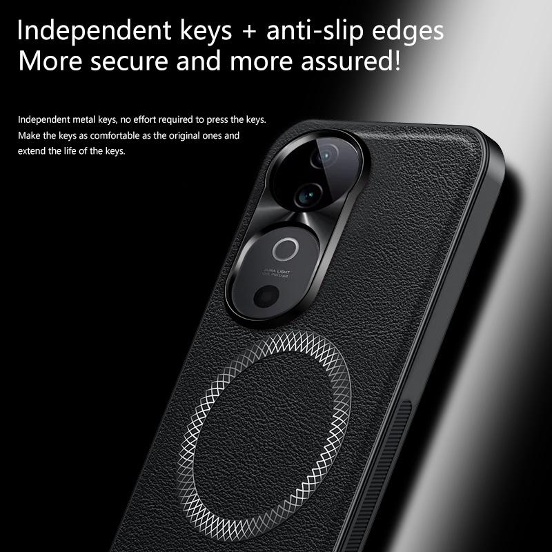 Luxusní PU kožené pouzdro na telefon pro Vivo V40 V30 V29 Pro Magsafe Magnetické Ochrana objektivu Nárazuvzdorný kryt pro Vivo S19 S18 S17 Pro