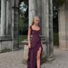 Ladies' Sexy Patchwork Temperament Slit Backless Long Dress