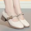 Mary Janes Women Pumps Woman Buckle Strap High Heel Shoes Non-Slip Casual Medium Heels Office Ladies Elegant Heels