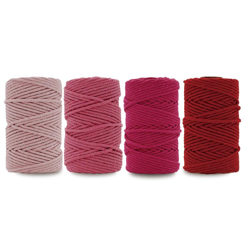 DIY 50 Yards Cotton Rope 3mm Colored Cotton Rope Handmade Cotton Thread Rope Woven Tapestry Rope Binding Rope, Gift Packaging Rope
