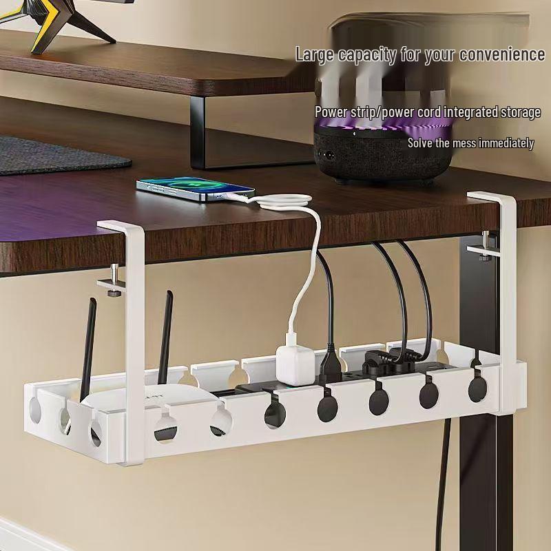 Organizador de Cables Debajo del Escritorio y Bandeja para la Gestión de Cables de Alimentación