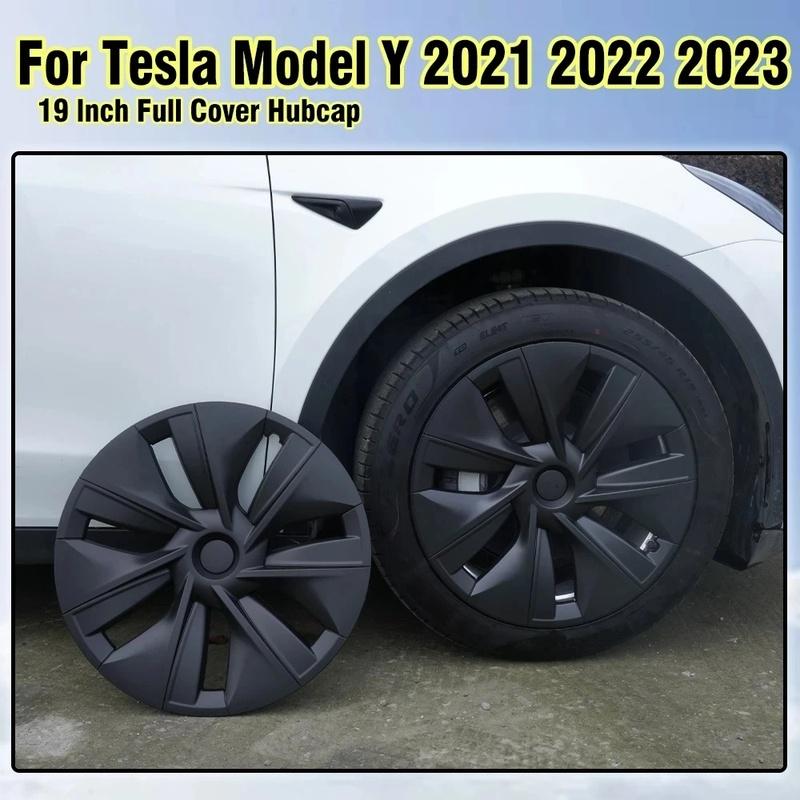 For Model Y Hubcaps 19 Inch Wheel Covers 19'' Wheel Hub Caps Gemini Kit Fit Model Y Accessories 2024-2021 4 Pcs Rim Protector