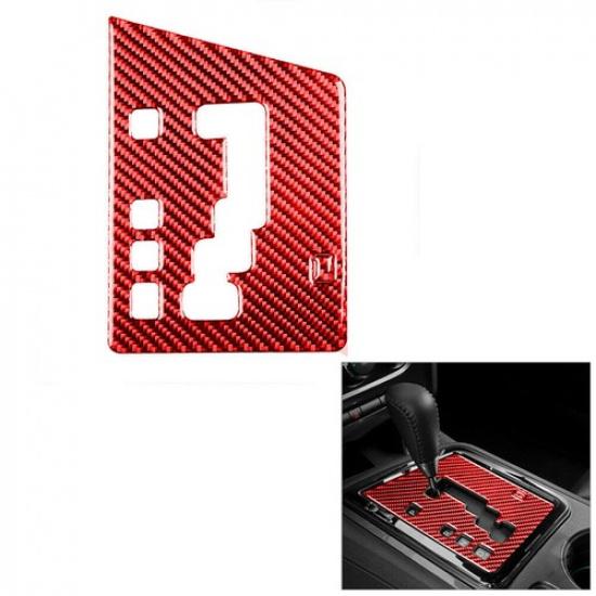 1Pcs For Dodge Challenger 2008-2014 Red Carbon Fiber Gear Shift Panel Cover Trim
