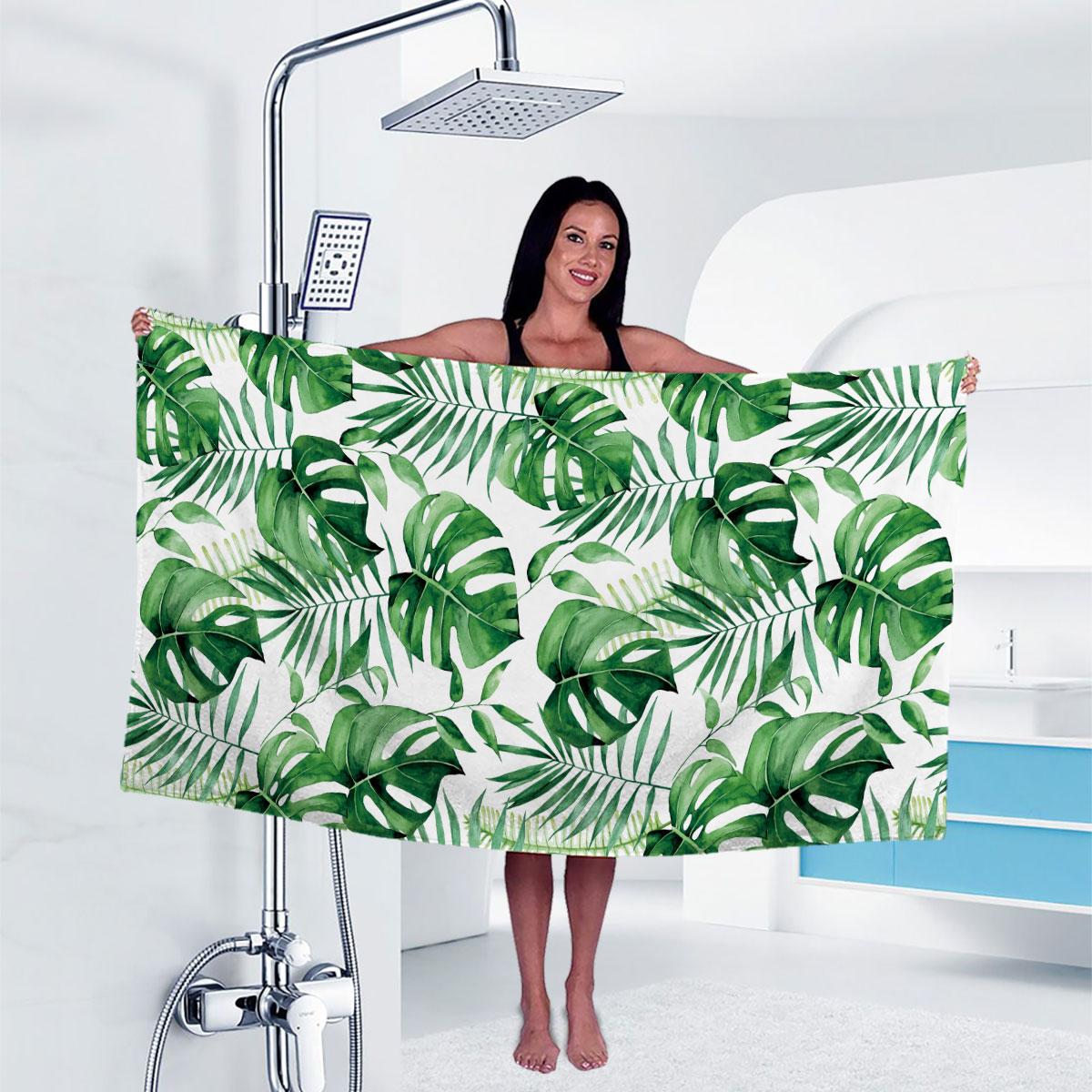 

1pc plant Print towel Sports Quick-Drying Super Absorbent Camping Towel Super Soft Lightweight Gym Swimming Yoga Beach Towel W30*H60(CM)