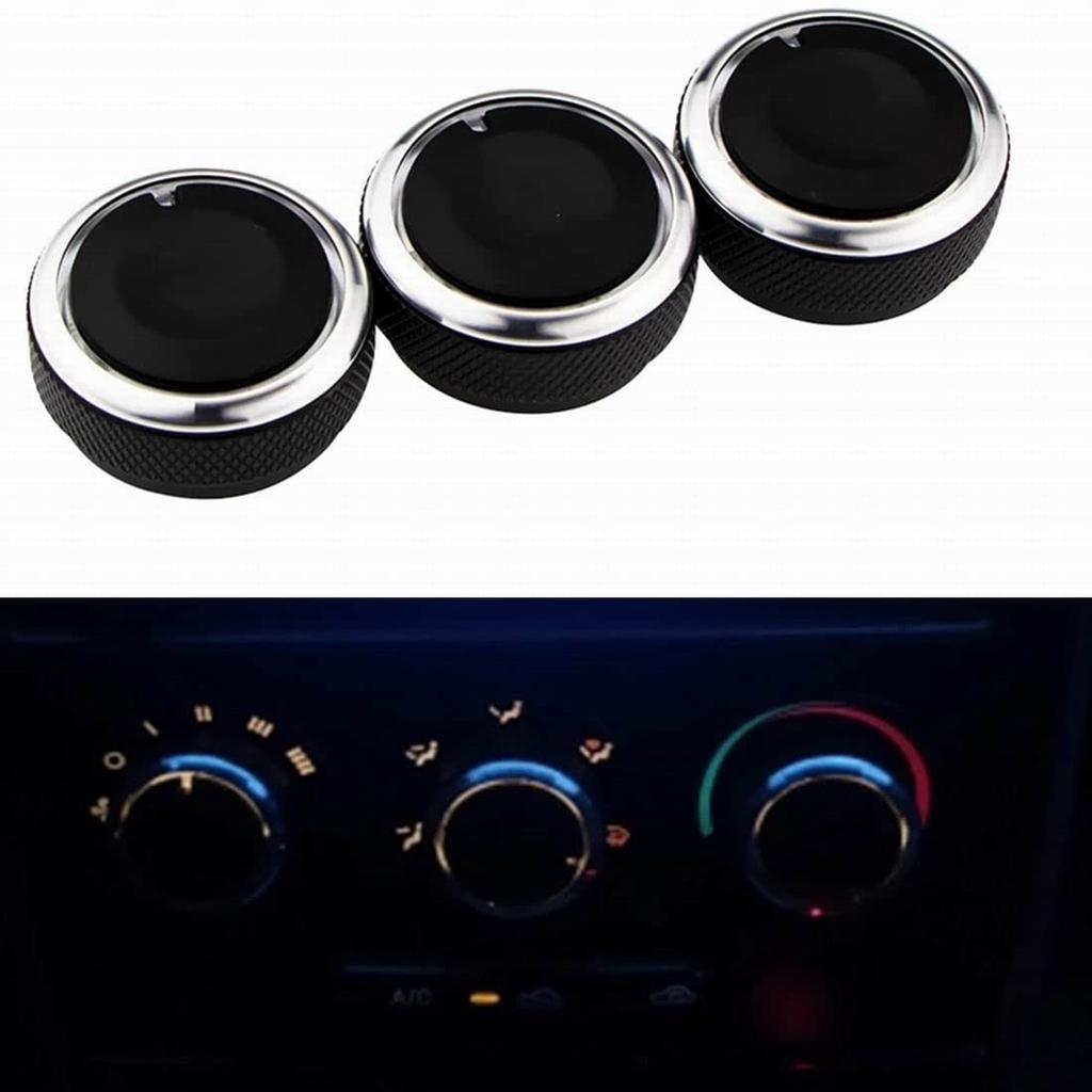 3pcs/set Air Conditioner Knob Aluminum Alloy AC Knob Heat Control Button for Toyota Corolla EX Black Accessories