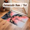Abstract Geometric Theme Crystal Velvet Floor Rug Personalized Custom Name Text Warm Carpet Home Decoration