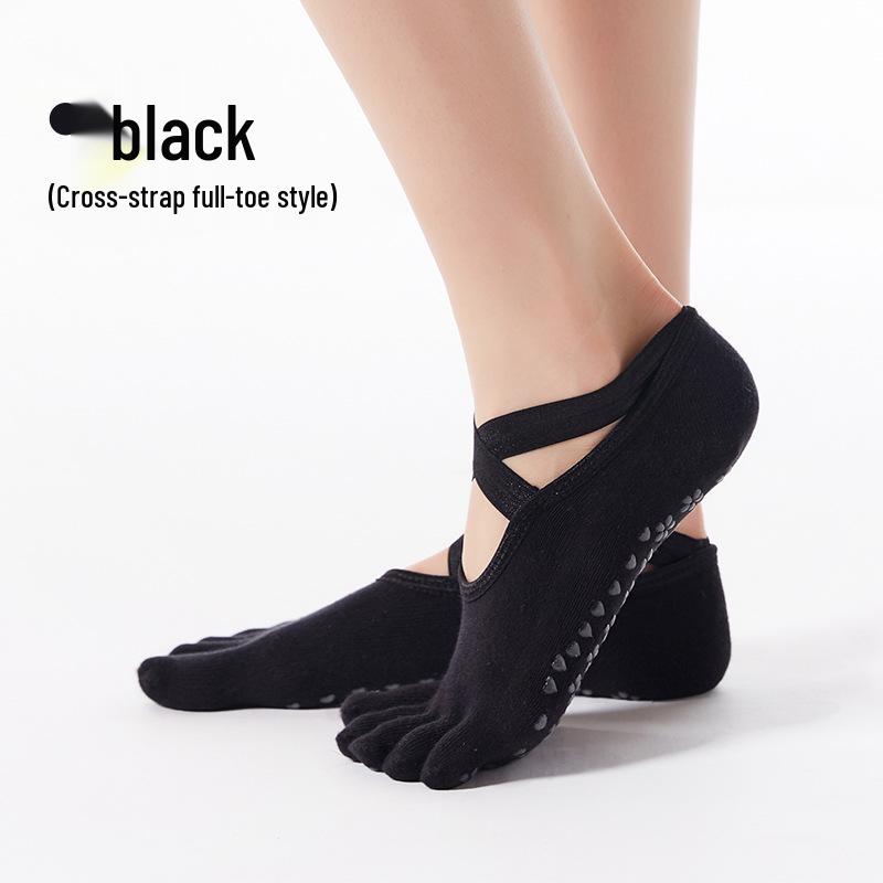 

In-Stock Korean Cross-Wrap Non-Slip Gel Five-Finger Yoga Socks One Size