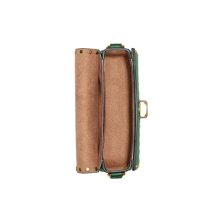 Coach Studio 19 Studded Push Button Closure Leather Crossbody Bag Small Women bags Green CC384-B4CZS