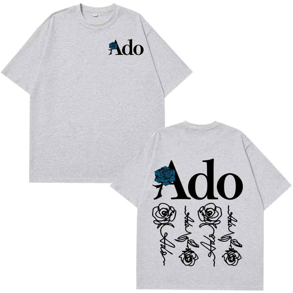 Ado Blue Rose 2025 World Tour Hibana T Shirts Men Women Fashion T-shirt Short-sleeved Aesthetic Trendy Casual Loose T-shirt Tops