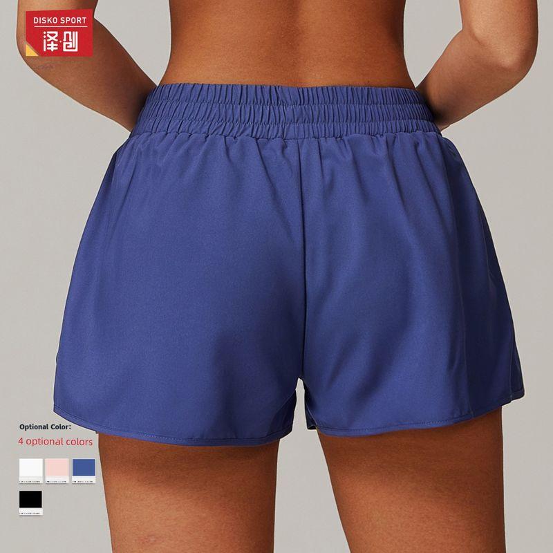 Guangzhou Zechuang Clothing Co., Ltd Zechuang Pocket Nude Feel Quick-Drying Yoga Shorts Fake Two-Piece Sports Hip Lifting