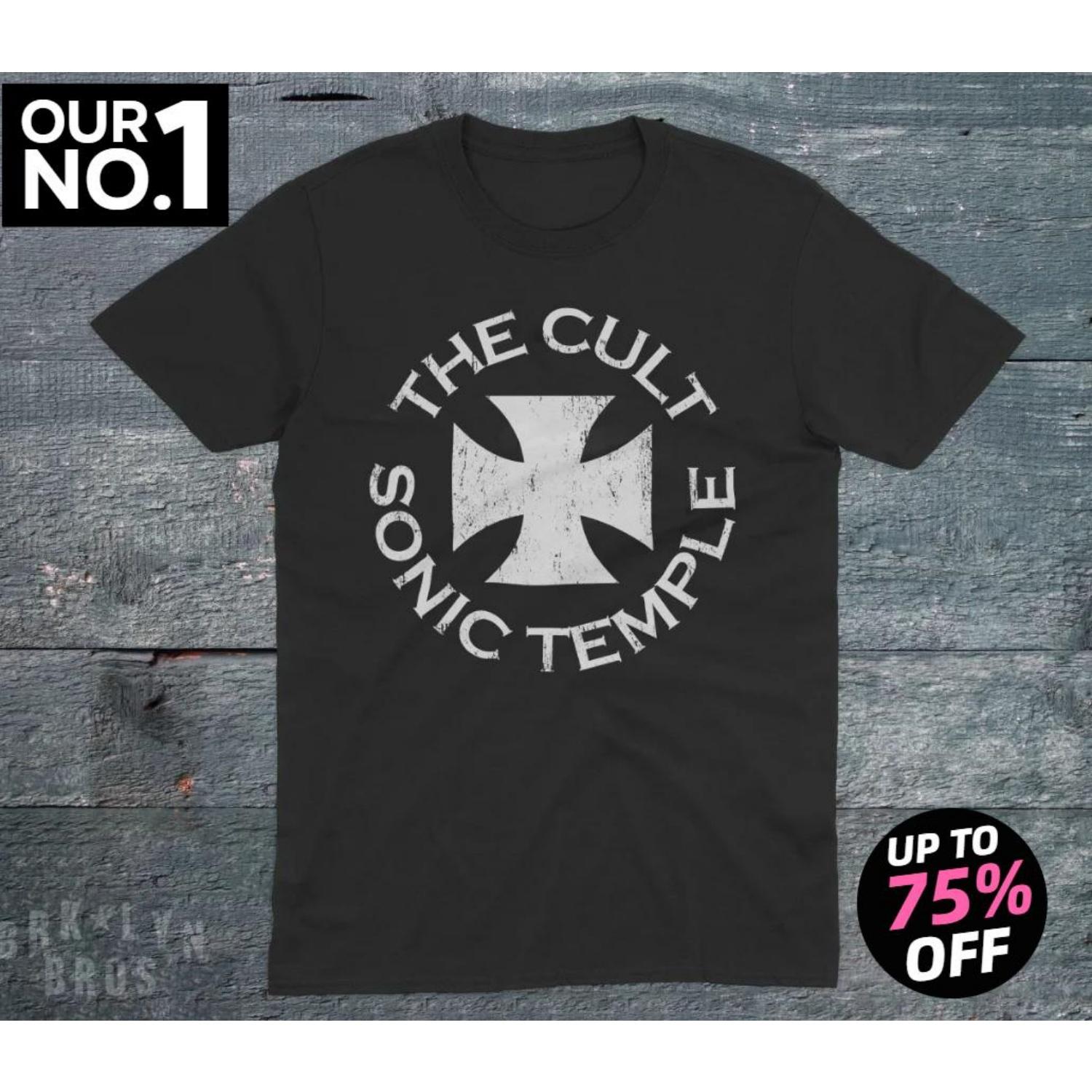The Cult Sonic Temple Винтажная футболка унисекс рок-группы Экологическое спокойствие Беззаботные улицы Литературный и свежий S
