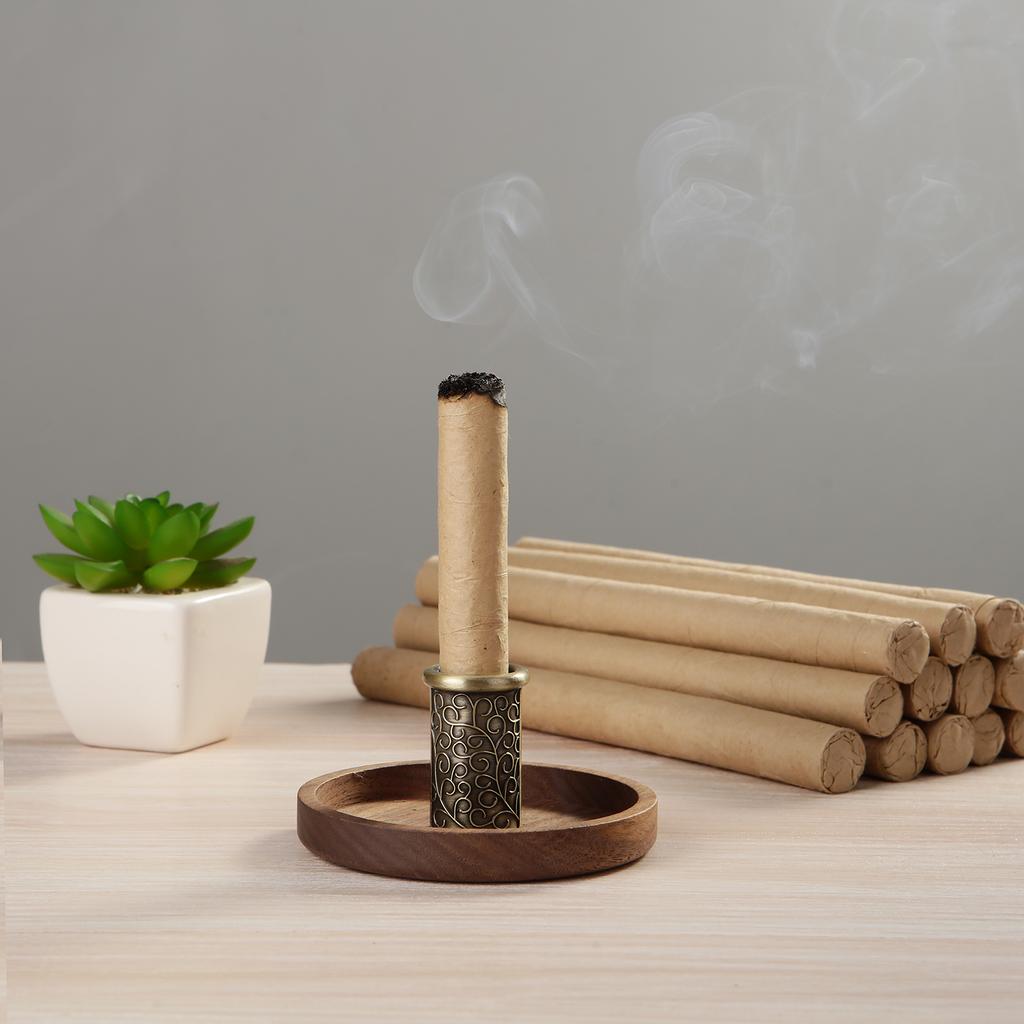 Metal Palo Santo Holder Wooden Incense Burner for Palo Santo Sticks Incense Holder Scent Stand and Ash Catche