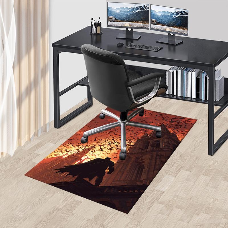 

Batman and gothic cityscape Office Carpet Chair Mats, Home Decor Dormitory Floor Protector With Anti-Skid Backing, Large Area Coverage, Chri 60cm by 90cm