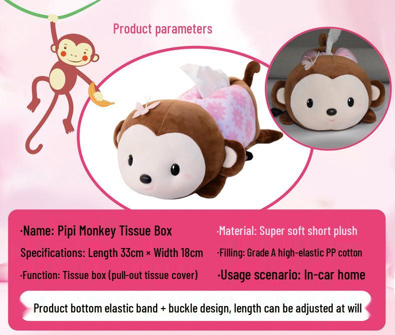 Cute Cartoon Car Hanging Armrest Tissue Box - Creative Interior Decoration