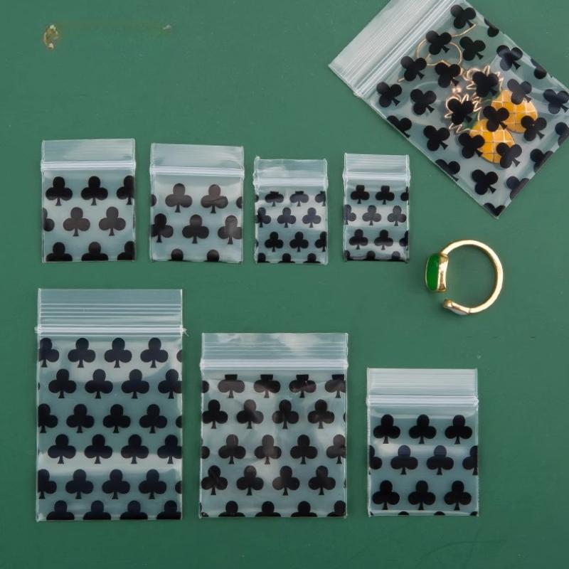 

100pcs Environmentally Friendly PE Material Thickened Cute Accessory Mini Sealed Pocket Cartoon Earrings Jewelry Packaging Bag Tea Dry Goods Storage 1.8x2.6cm 100pcs